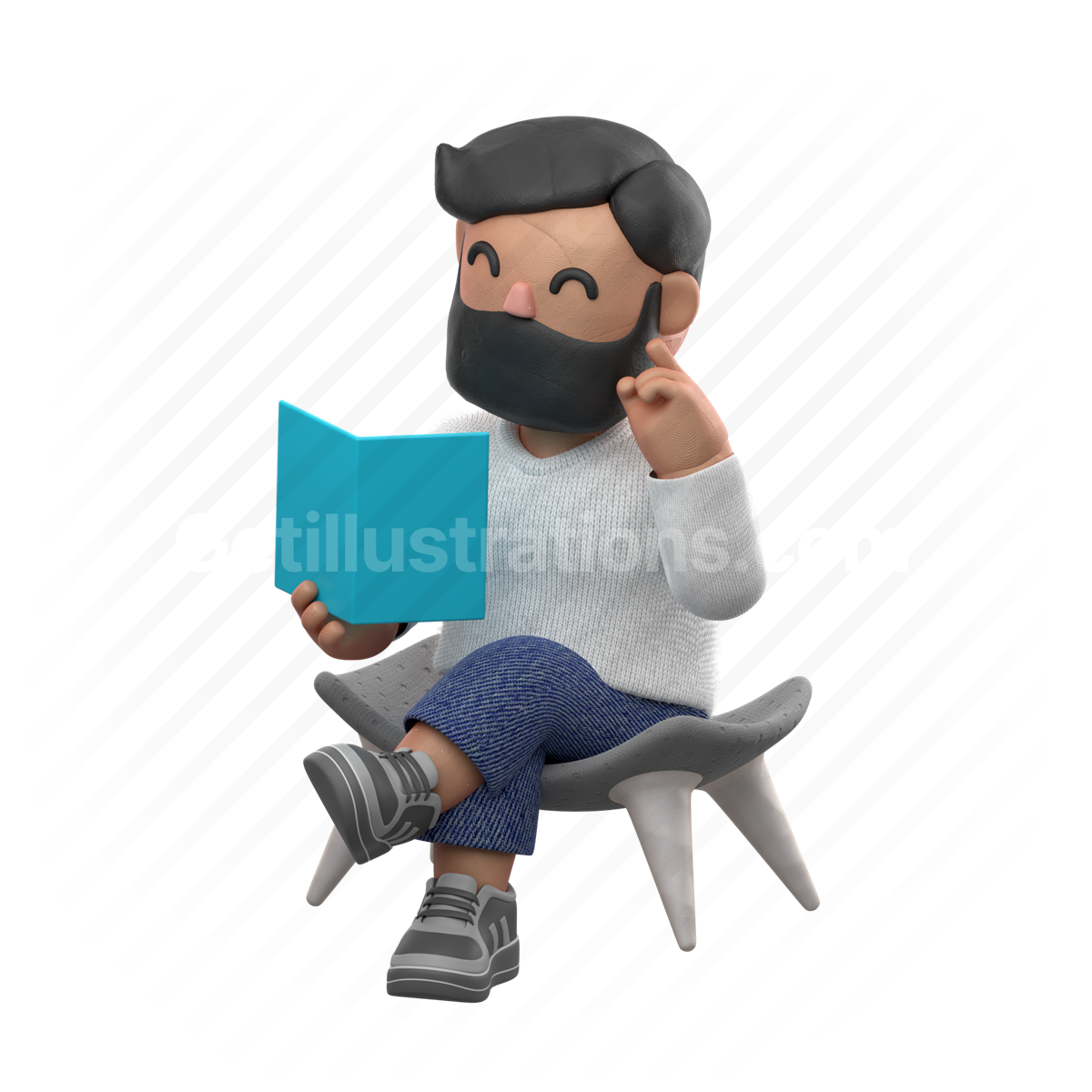 man, people, person, reading, read, sitting, chair, furniture, furnishing, literature, education